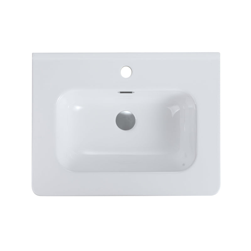Glossy White Ceramic Integrated Sink by HouseOfZazla