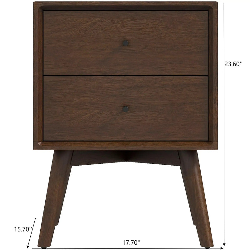 Caroline - Mid-Century Modern Style Night Stand 2 Drawer by HouseOfZazla
