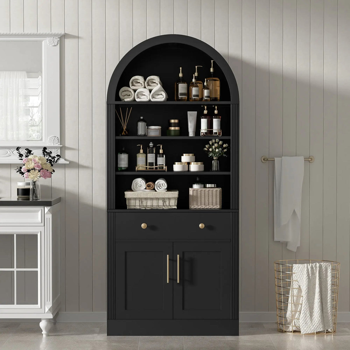 Arched Bookshelf with Storage Cabinet by HouseOfZazla