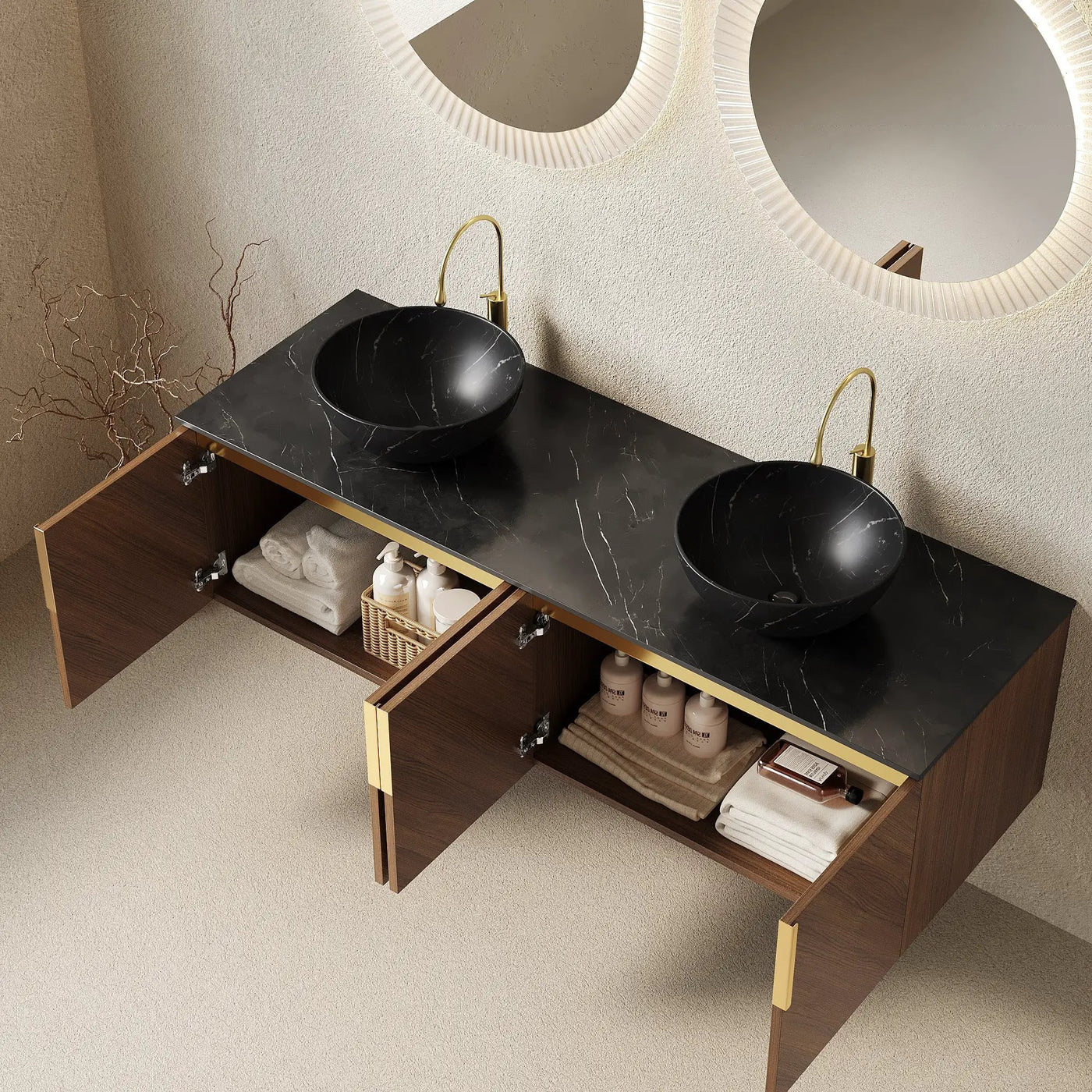 Arai 60" Bathroom Vanity & Sinks by HouseOfZazla