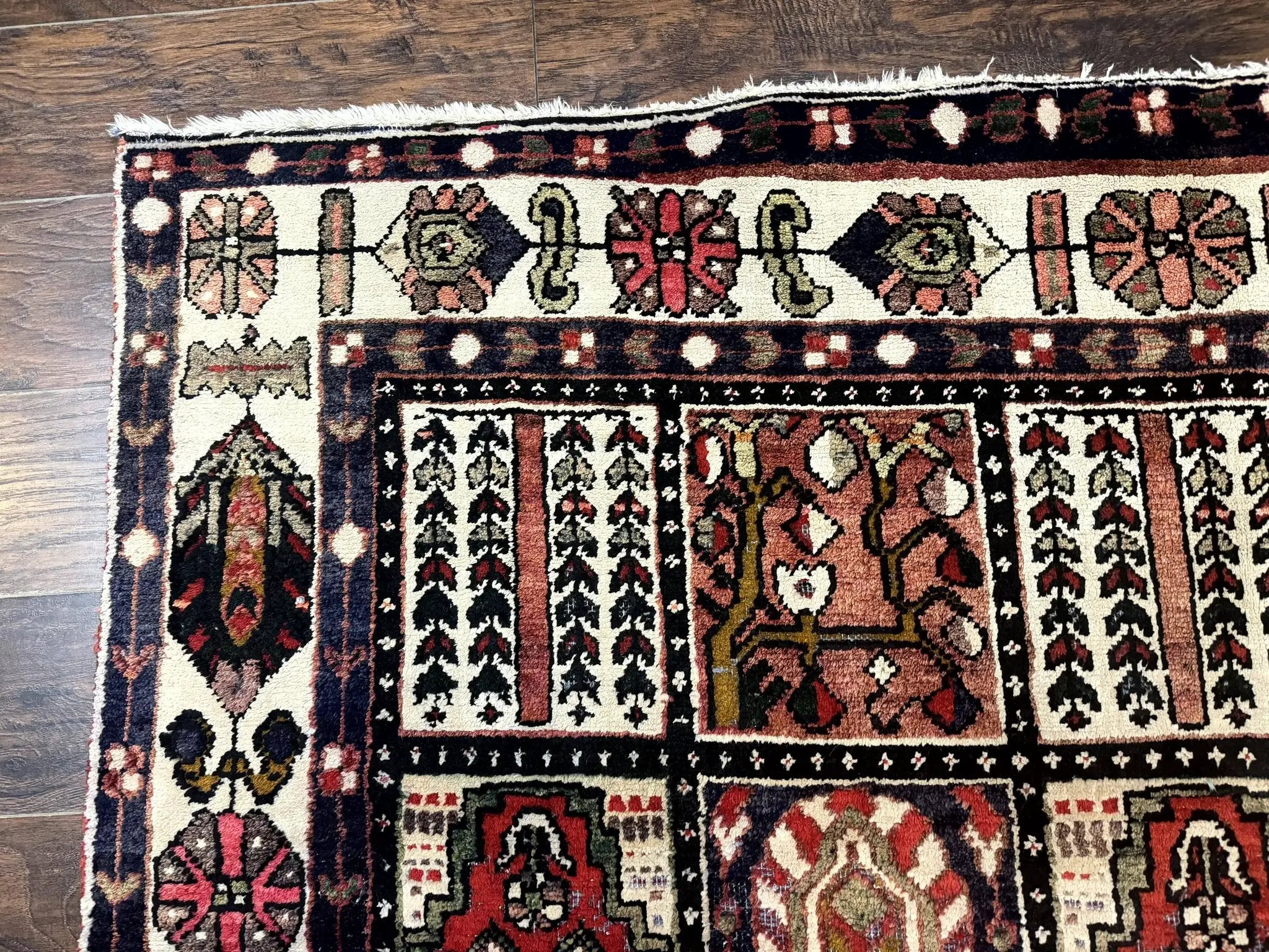 Persian Bakhtiari Tribal Rug 7x10, Panel Design, Semi Antique by Jewel Rugs