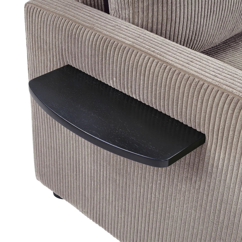 Sleeper Sofa With Foldable Mattress, USB Ports, Side Table & Storage Pocket