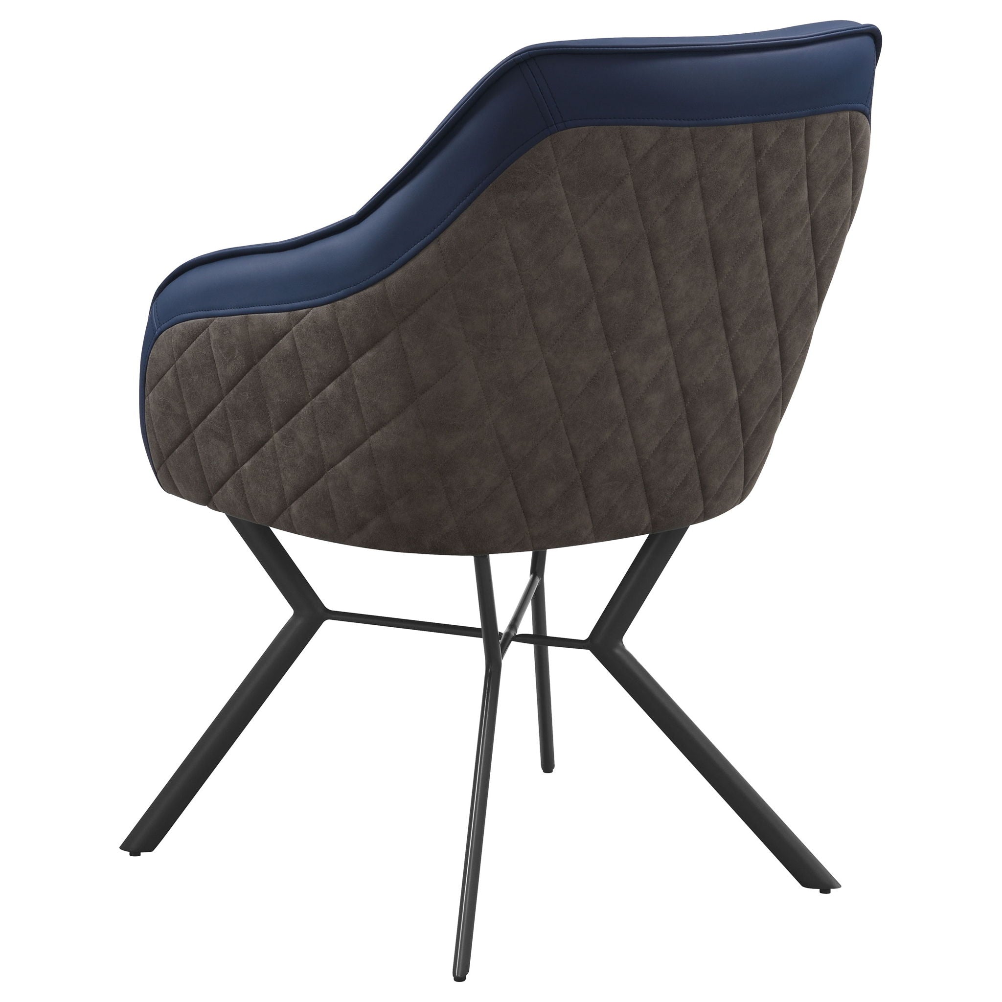 Mayer Upholstered Dining Arm Chair Blue and Brown (Set of 2) by Unique Piece Furniture