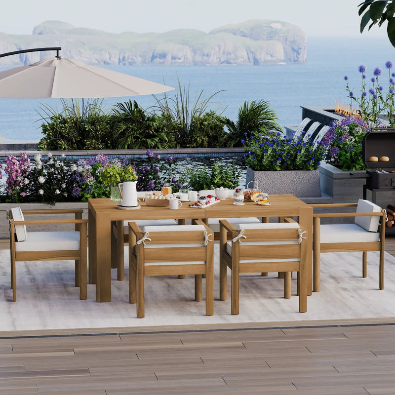 TREXM 7-Piece Patio Dining Table Set for 6 by HouseOfZazla