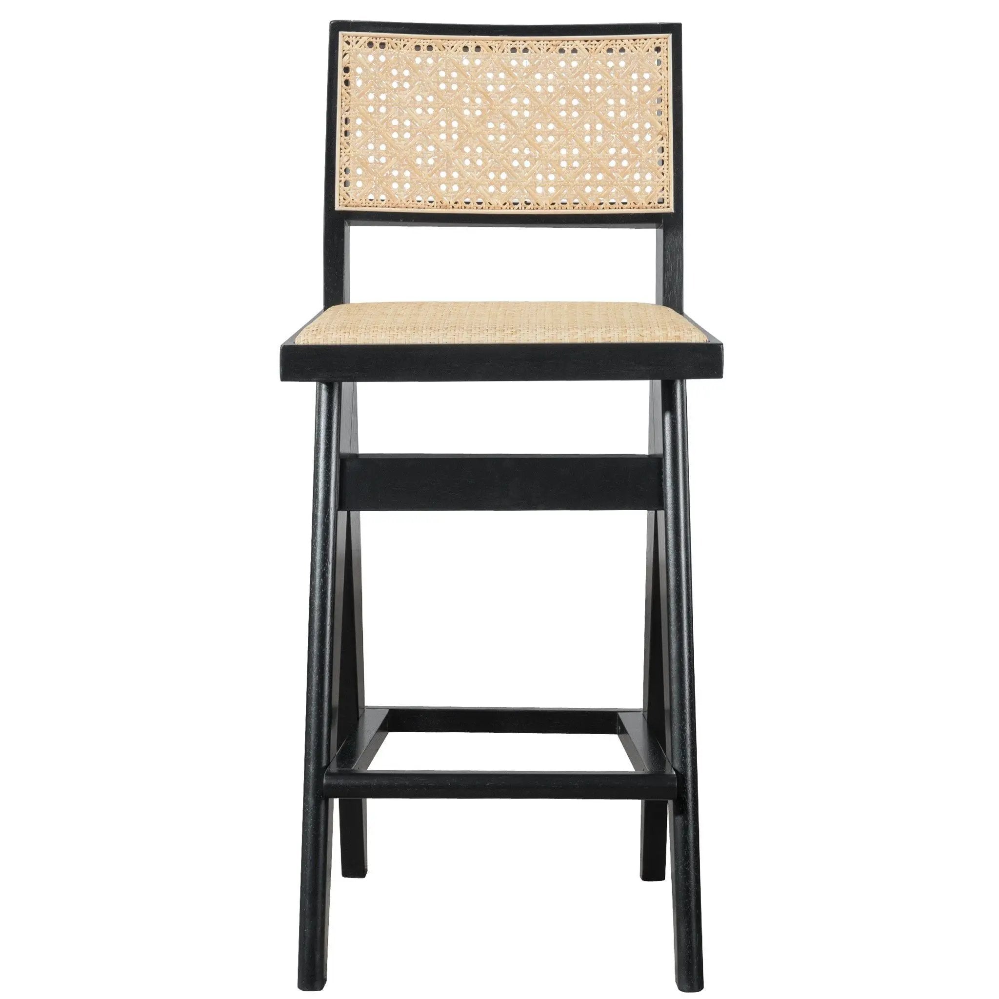 Keira - Bar Stool (Set of 2) - Black / Rattan by HouseOfZazla