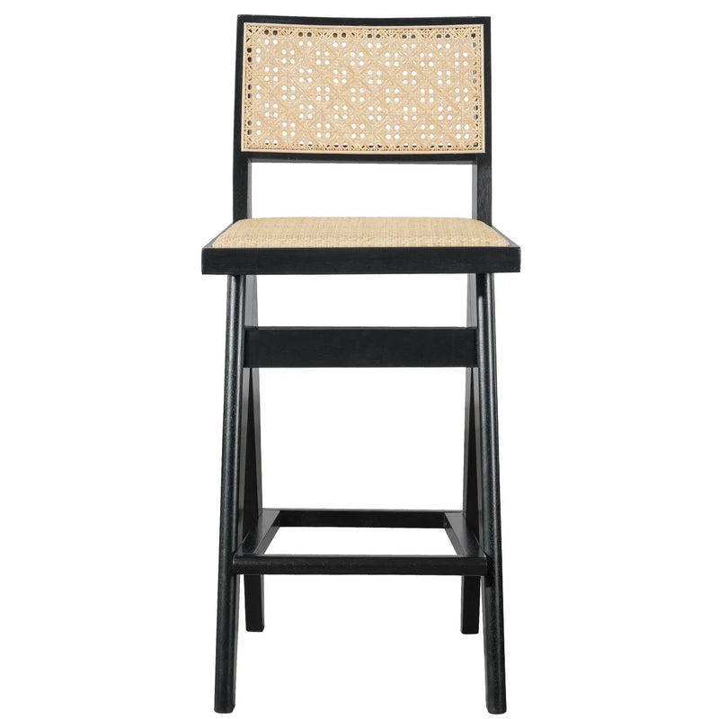 Keira - Bar Stool (Set of 2) - Black / Rattan by HouseOfZazla