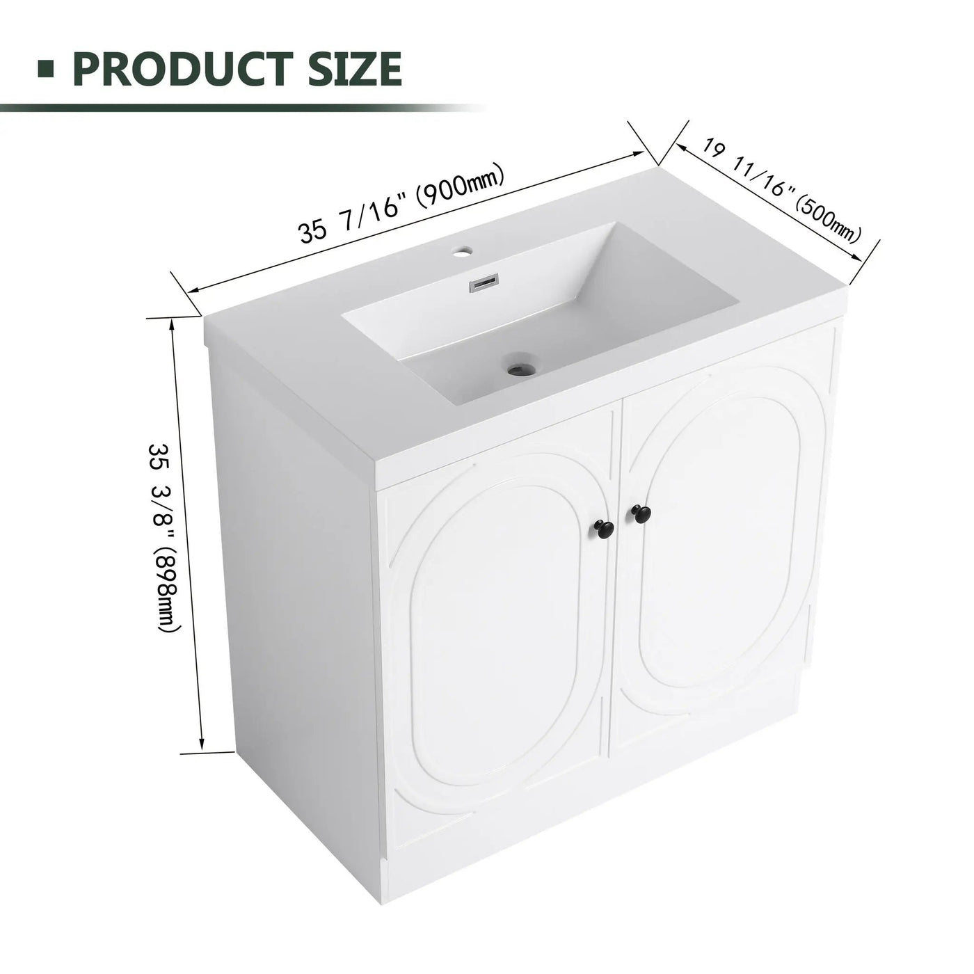 Contemporary Freestanding Bathroom Vanity With Resin Sink & Soft-Close Cabinet Doors by Unique Piece Furniture