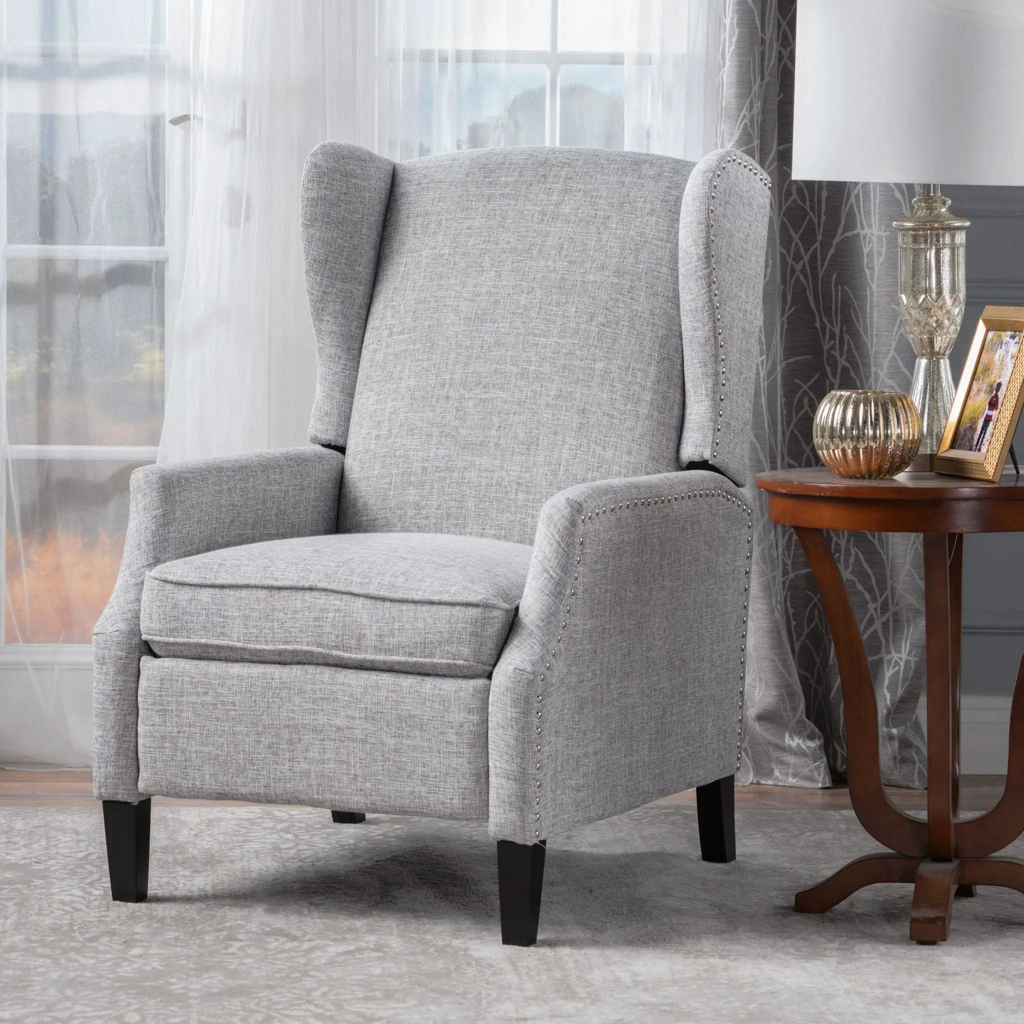 Westeros Wing Back Fabric Upholstered Recliner by Unique Piece Furniture
