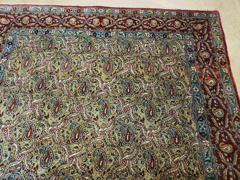 4' X 7' Handmade Turkish Wool Rug Paisley Hand Knotted Flowers One Of A Kind by Jewel Rugs