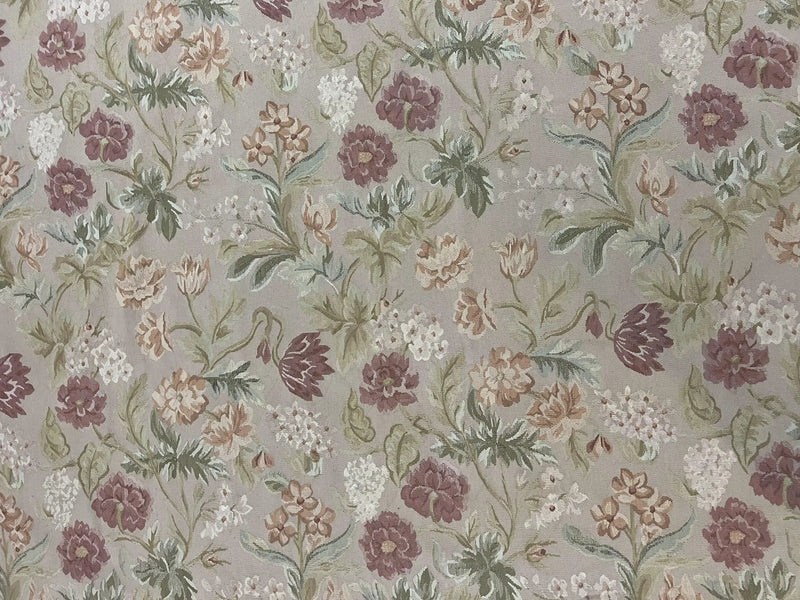 Aubusson Rug 9x12, Pink Beige Light Mauve, Handmade Allover Floral Roses, Wool Flatweave Carpet 9 x 12 ft, European French Design, Elegant by Jewel Rugs