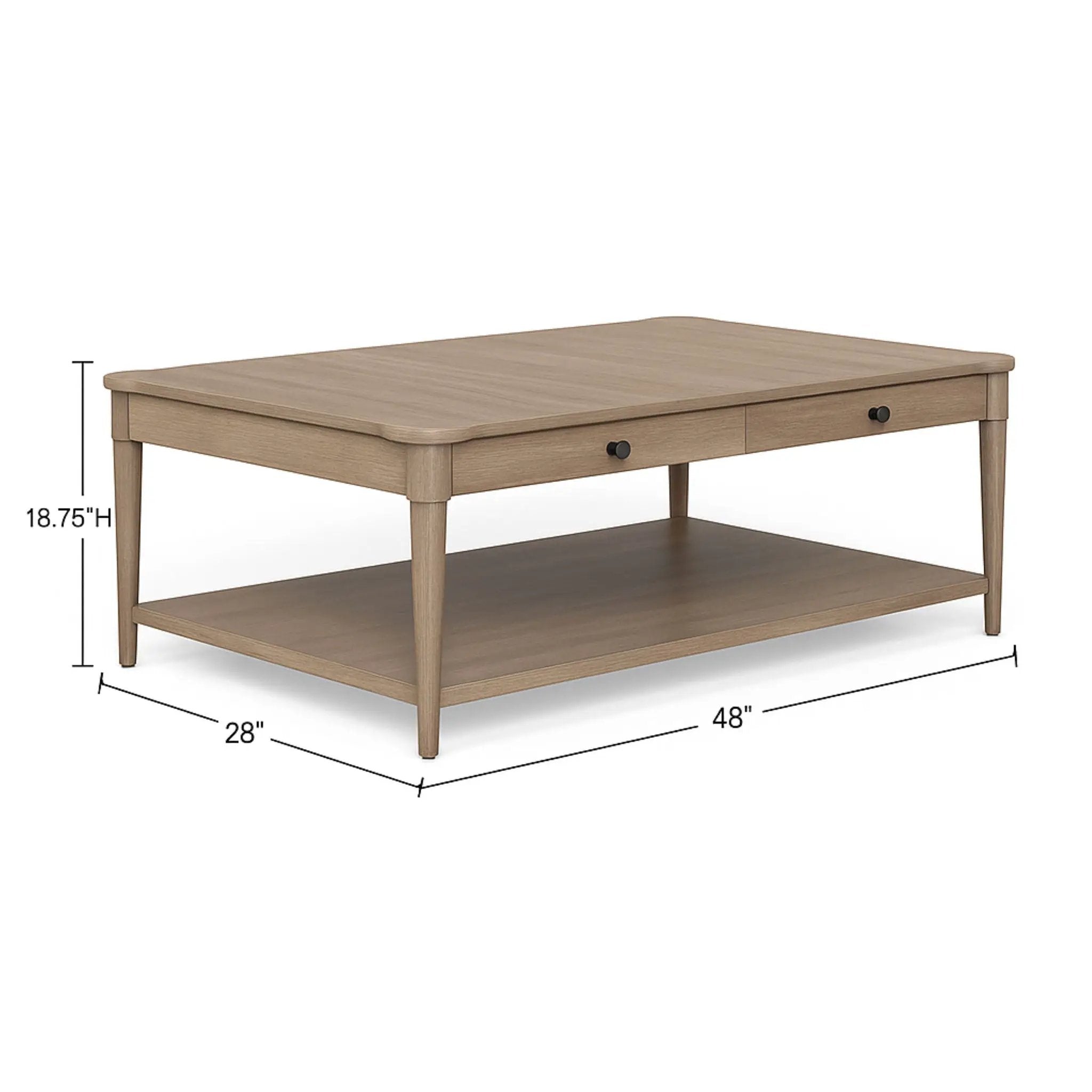 Cocktail Table With Two Storage Drawers And Casters by Unique Piece Furniture