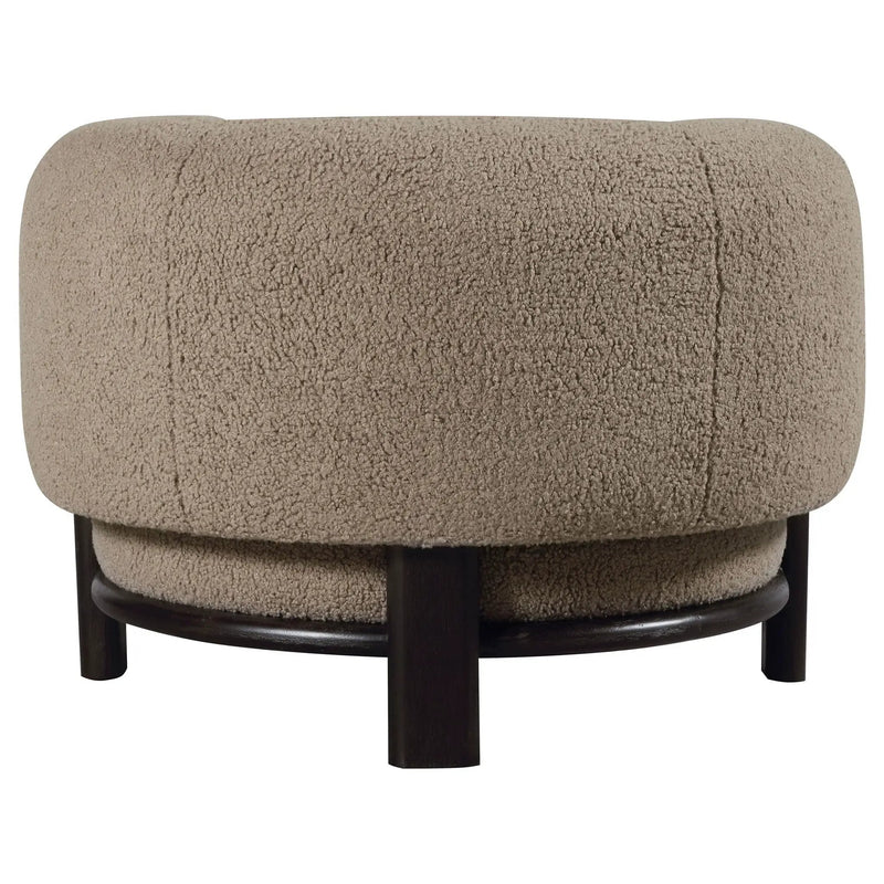 Lawler Upholstered Barrel Back Accent Chair Brown and Black by Unique Piece Furniture