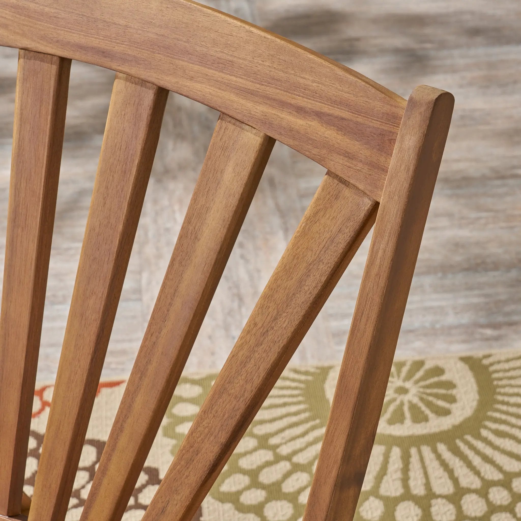 Outdoor Acacia Wood Rocking Chair with Retractable Foot Panel by HouseOfZazla