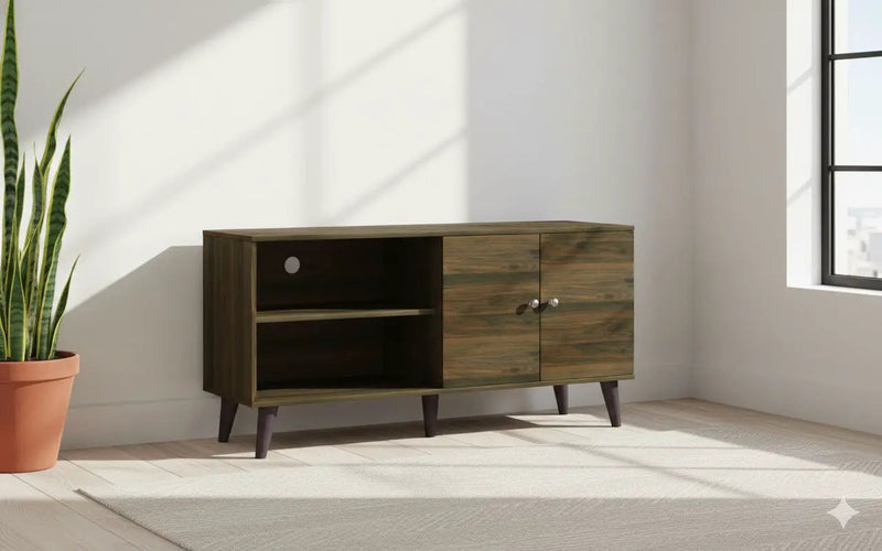 Amidon - TV Stand, With 2 Storage Shelves And 1 Cabinet by Unique Piece Furniture