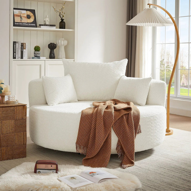 360° Swivel Chair Accent Barrel Chair With Removable Pillows by HouseOfZazla