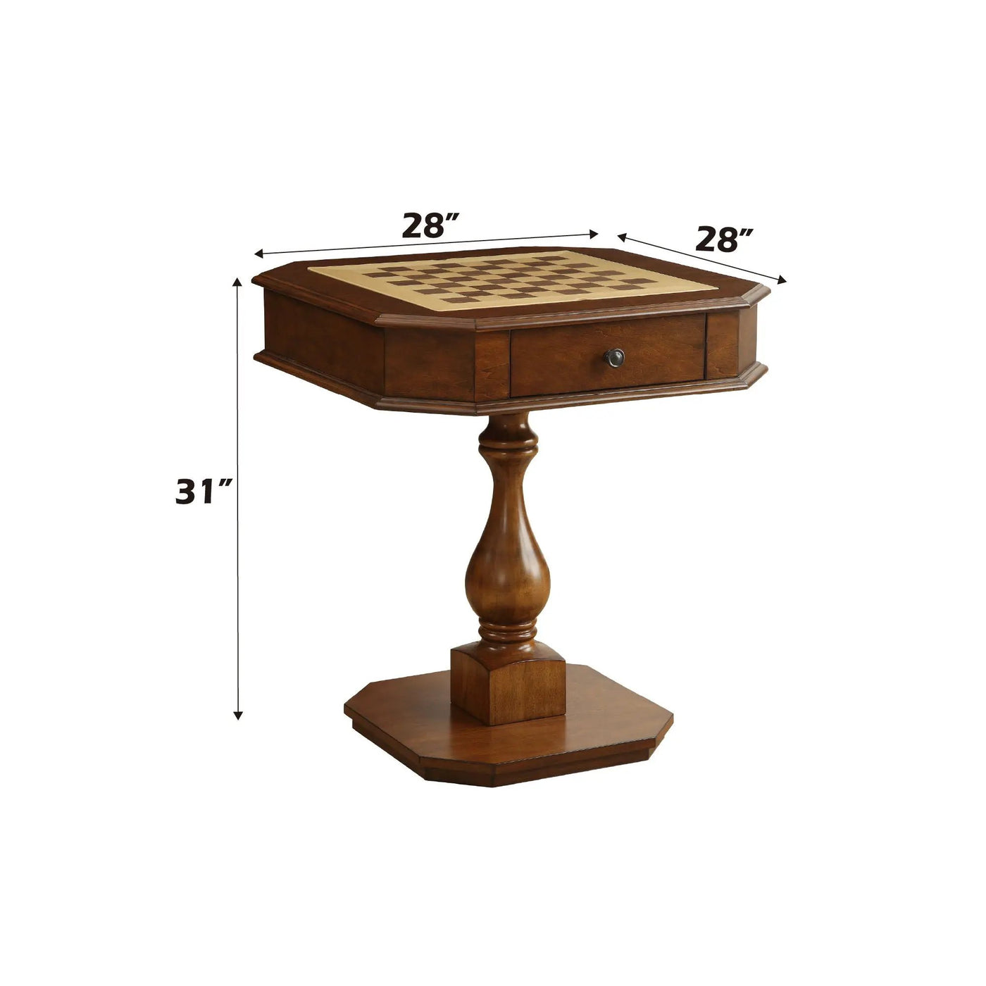 Bishop - Reversible Chess Checker Game Table With Game Tray (Chess Fingures Not Included) by Unique Piece Furniture