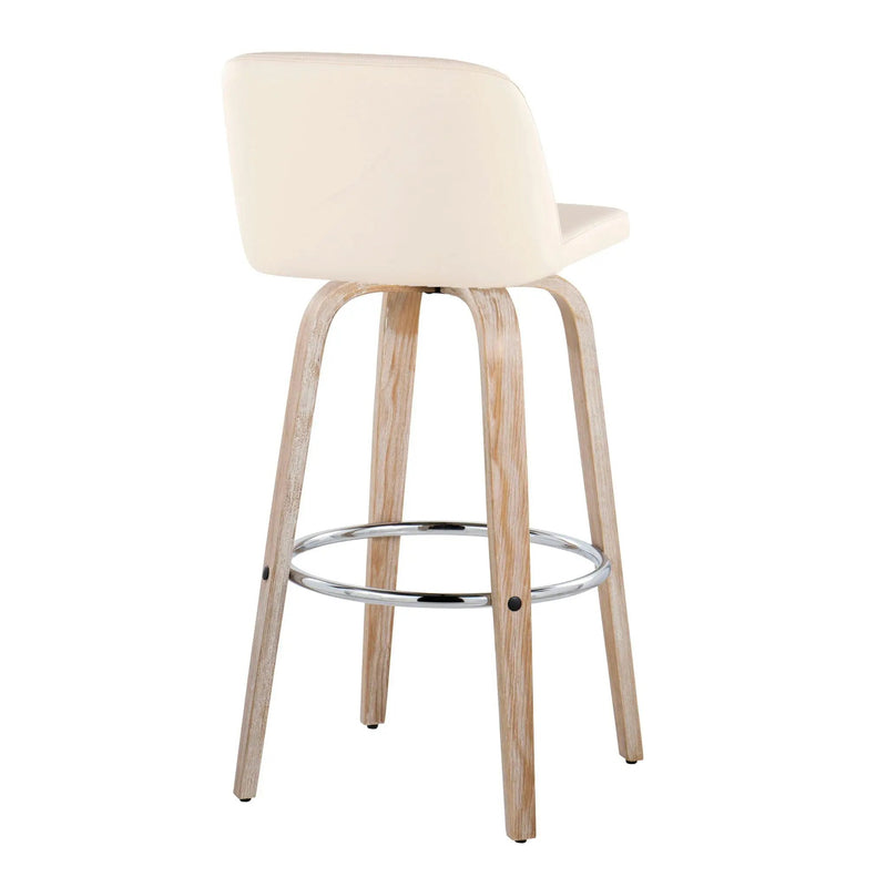 Toriano - Contemporary Fixed Height Barstool With Swivel & Round Footrest (Set of 2) by Unique Piece Furniture