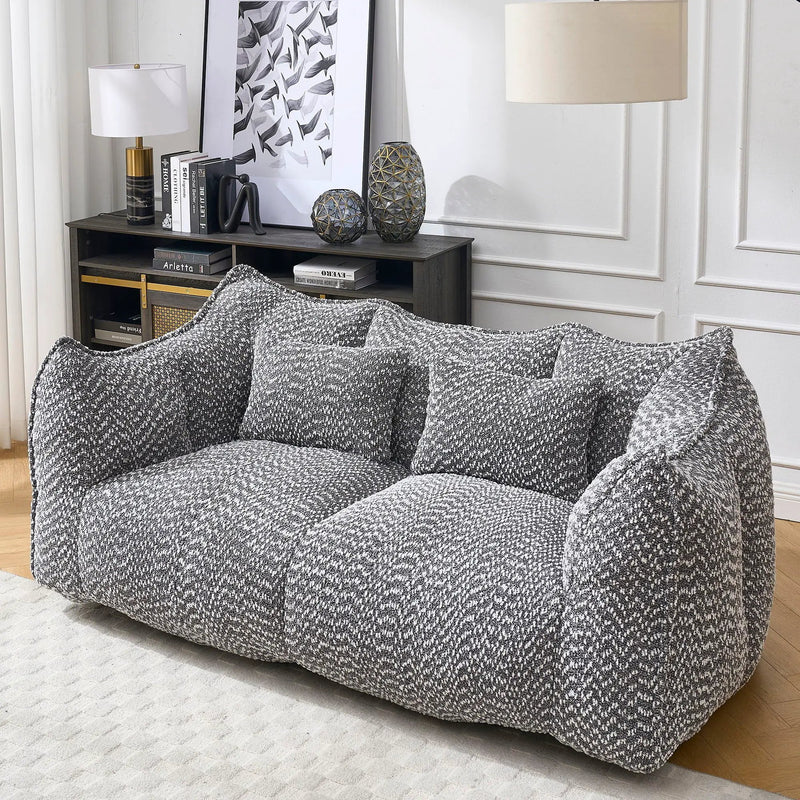 Comfortable Dual Beanbag Chair With High Resilience Foam Core For 2 People by Unique Piece Furniture