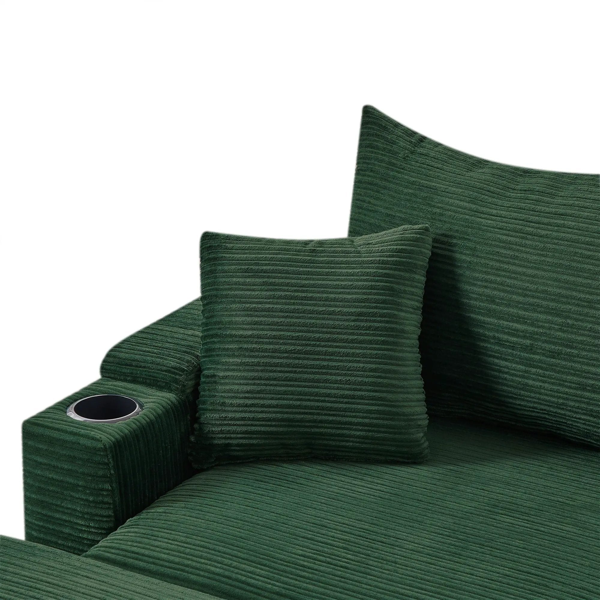 Modern Style Loveseat Sofa Sectional Sofa Couch With Storage Space, A Movable Ottoman, Two USB Ports, Two Cup Holders, A Phone Holder For Living Room by HouseOfZazla