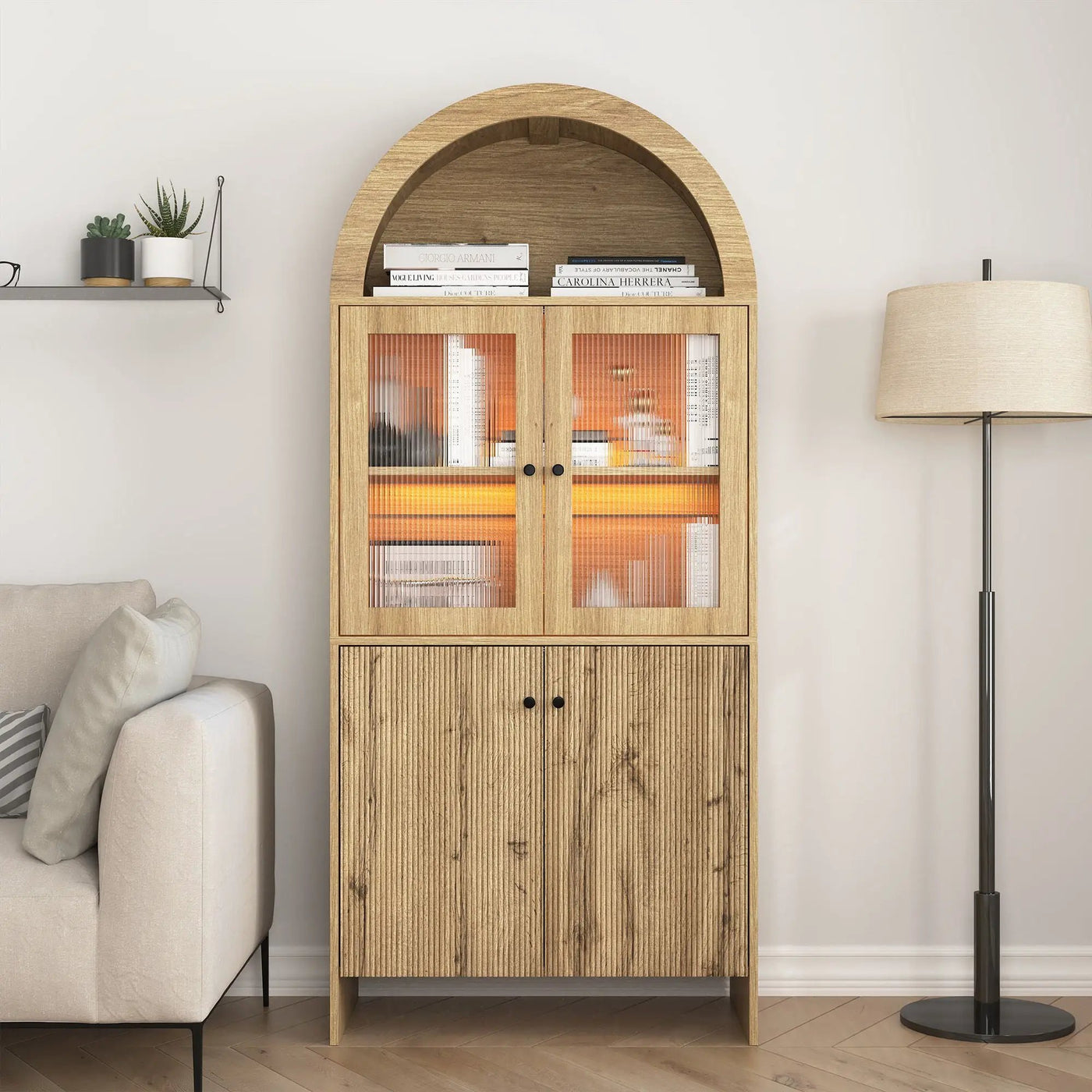 Modern Tech Inspired Dome Cabinet With LED Lighting by Unique Piece Furniture
