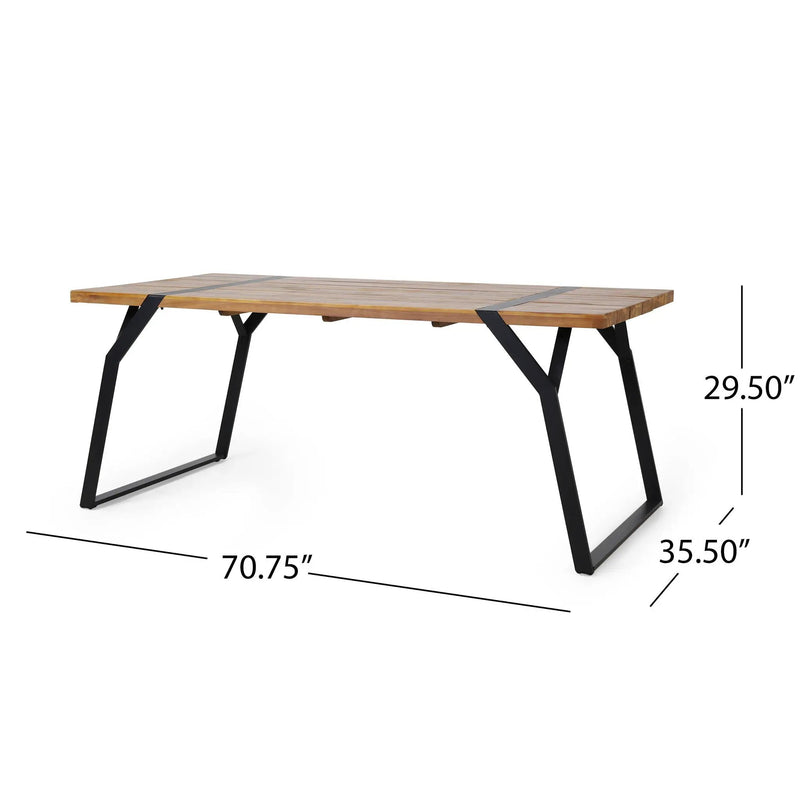 Zora Dining Table Industrial & Iron Table - Black