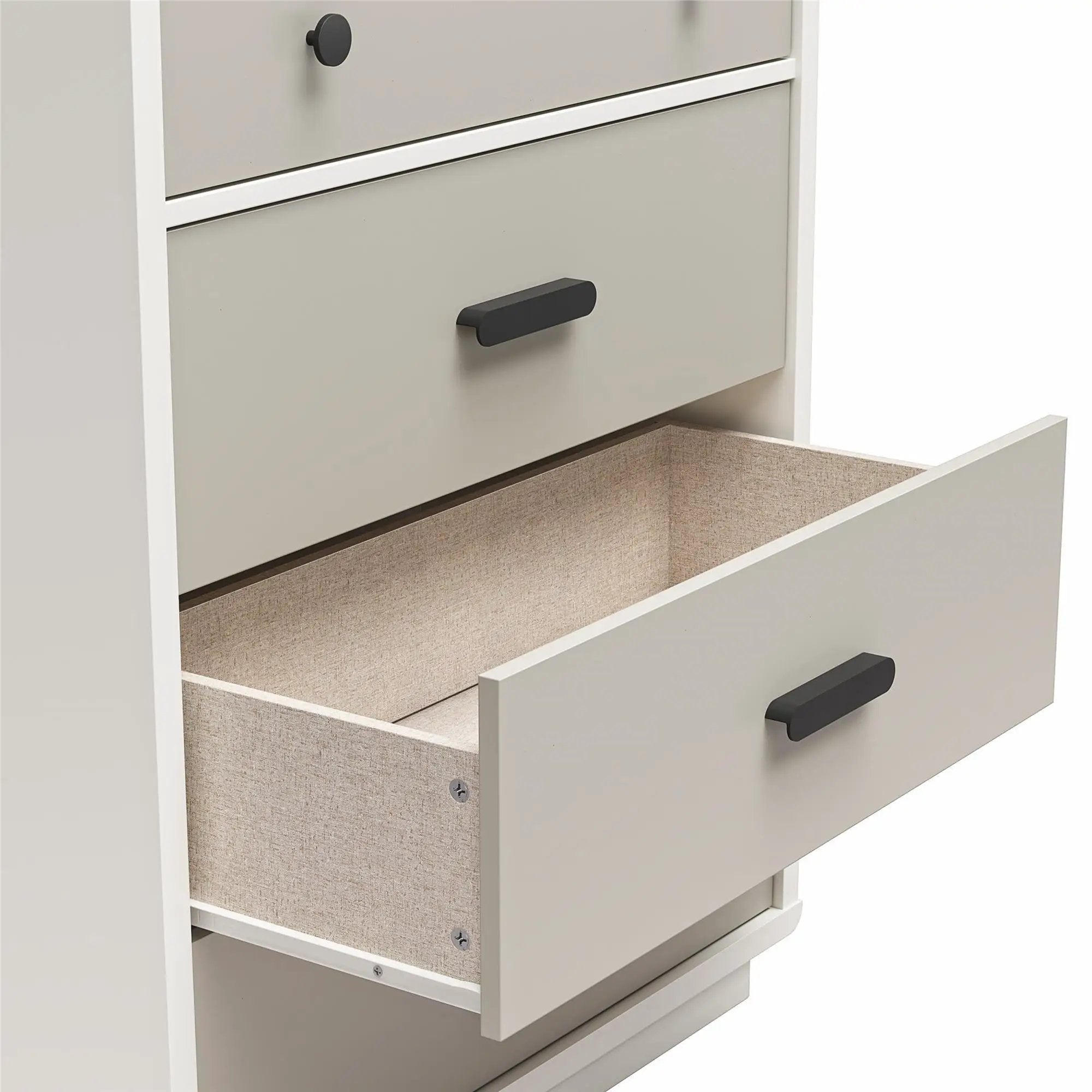 Valencia - 5 Drawer Dresser - White / Gray by Unique Piece Furniture