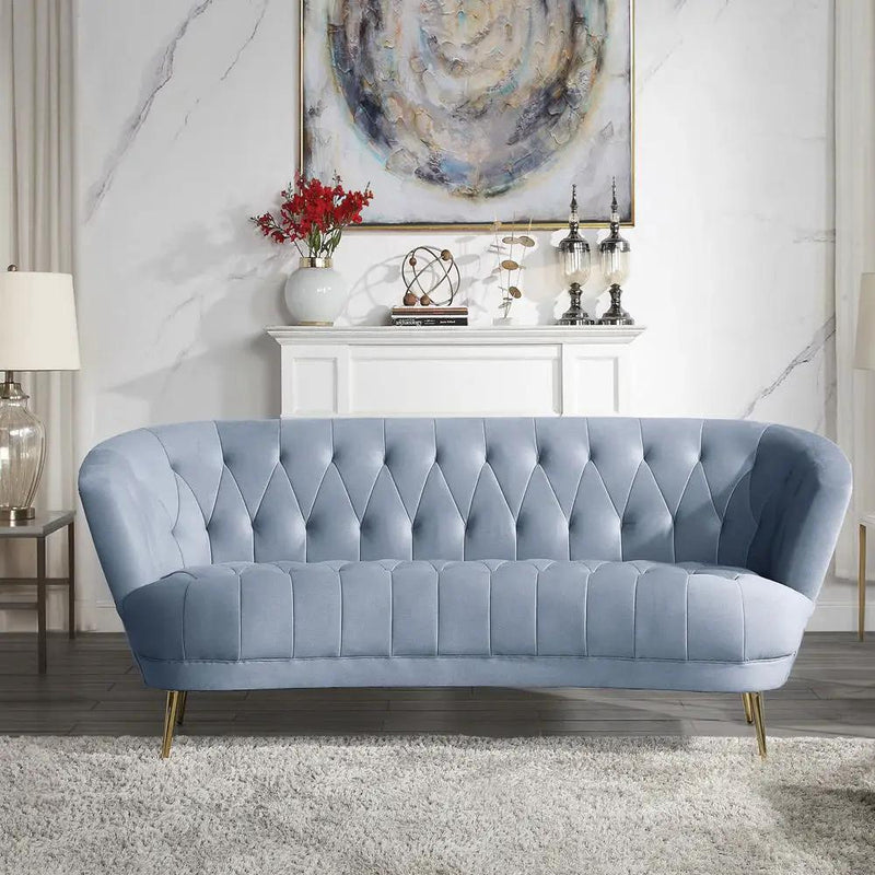 Bayram - Sofa - Light Gray Velvet by Unique Piece Furniture