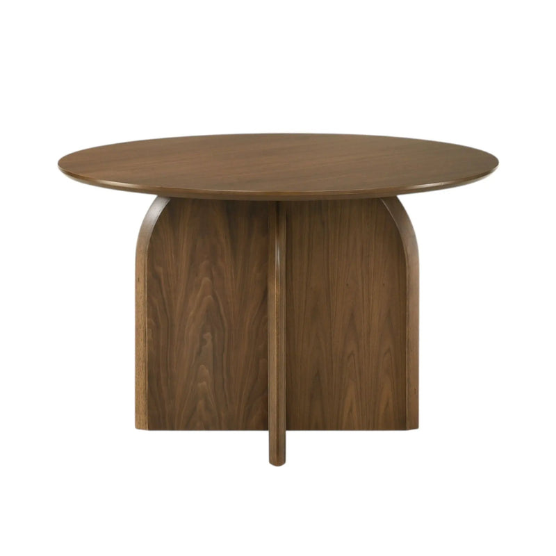 Delmon - Round Dining Table - Dark Walnut by HouseOfZazla