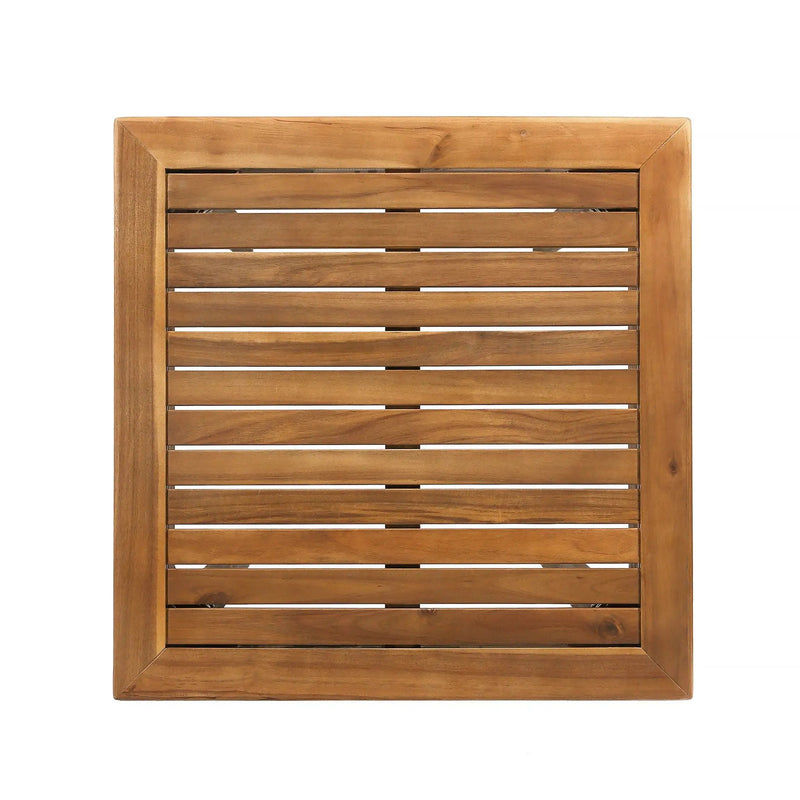 Outdoor Minimalist Acacia Wood Square Bar Table by HouseOfZazla