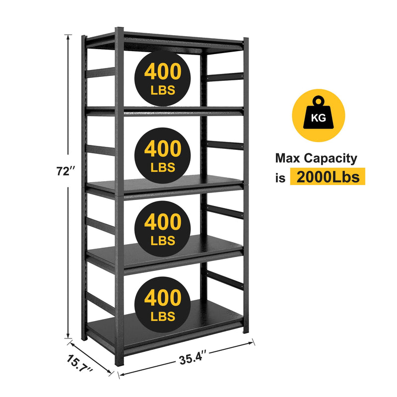 5 Tier Heavy Duty Shelving Unit Adjustable Shelving Units by HouseOfZazla