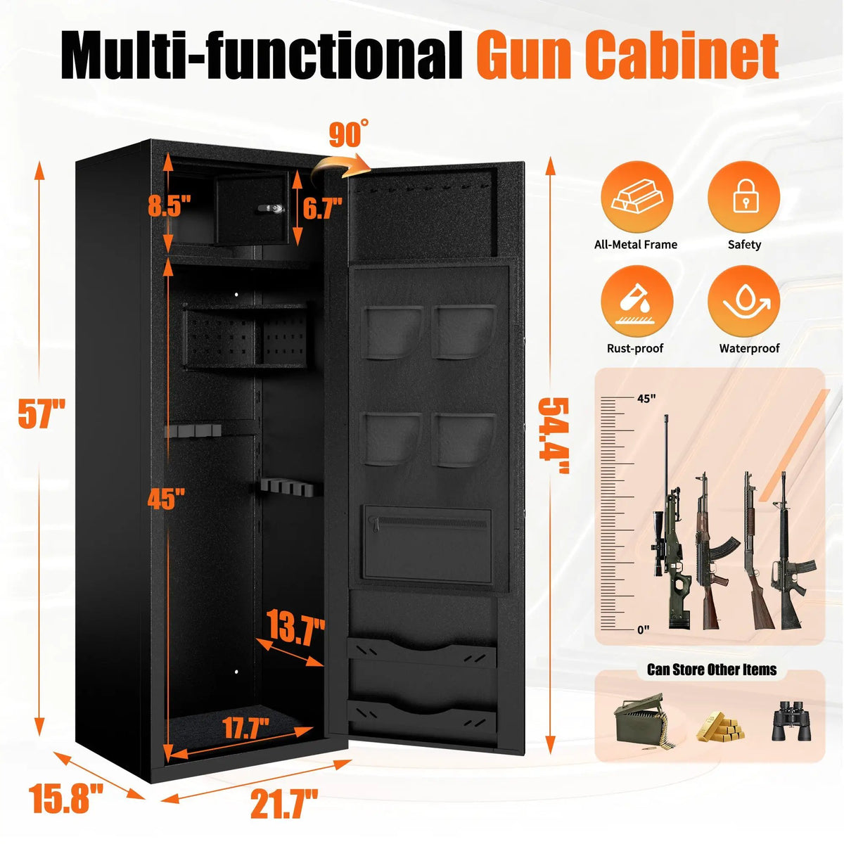 Biometric Large Gun Safe with Fingerprint Password Lock, photo 2 of 10