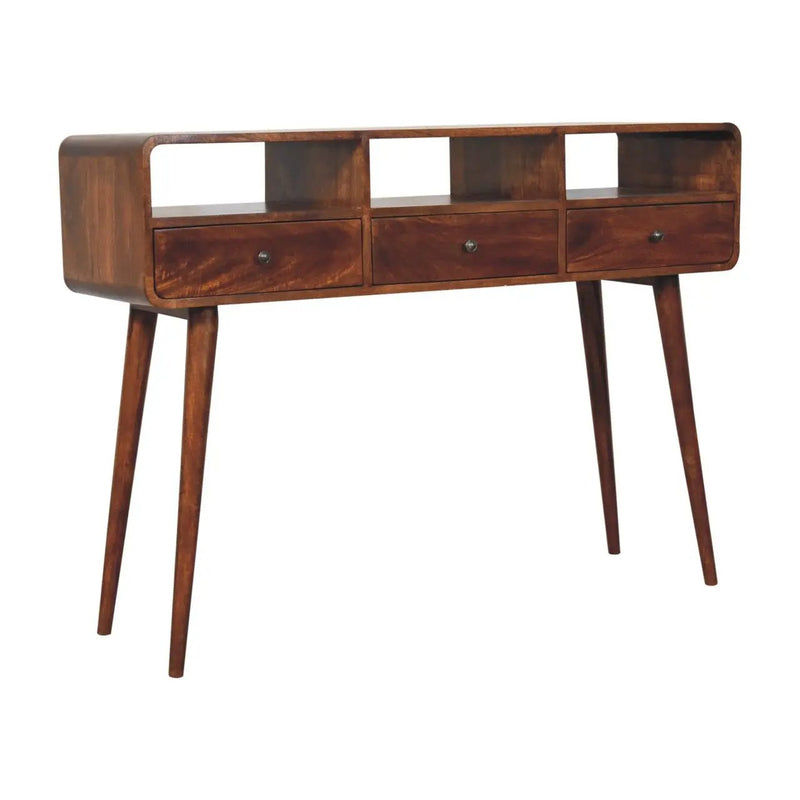 Triple Curved Console Table - Brown by Unique Piece Furniture