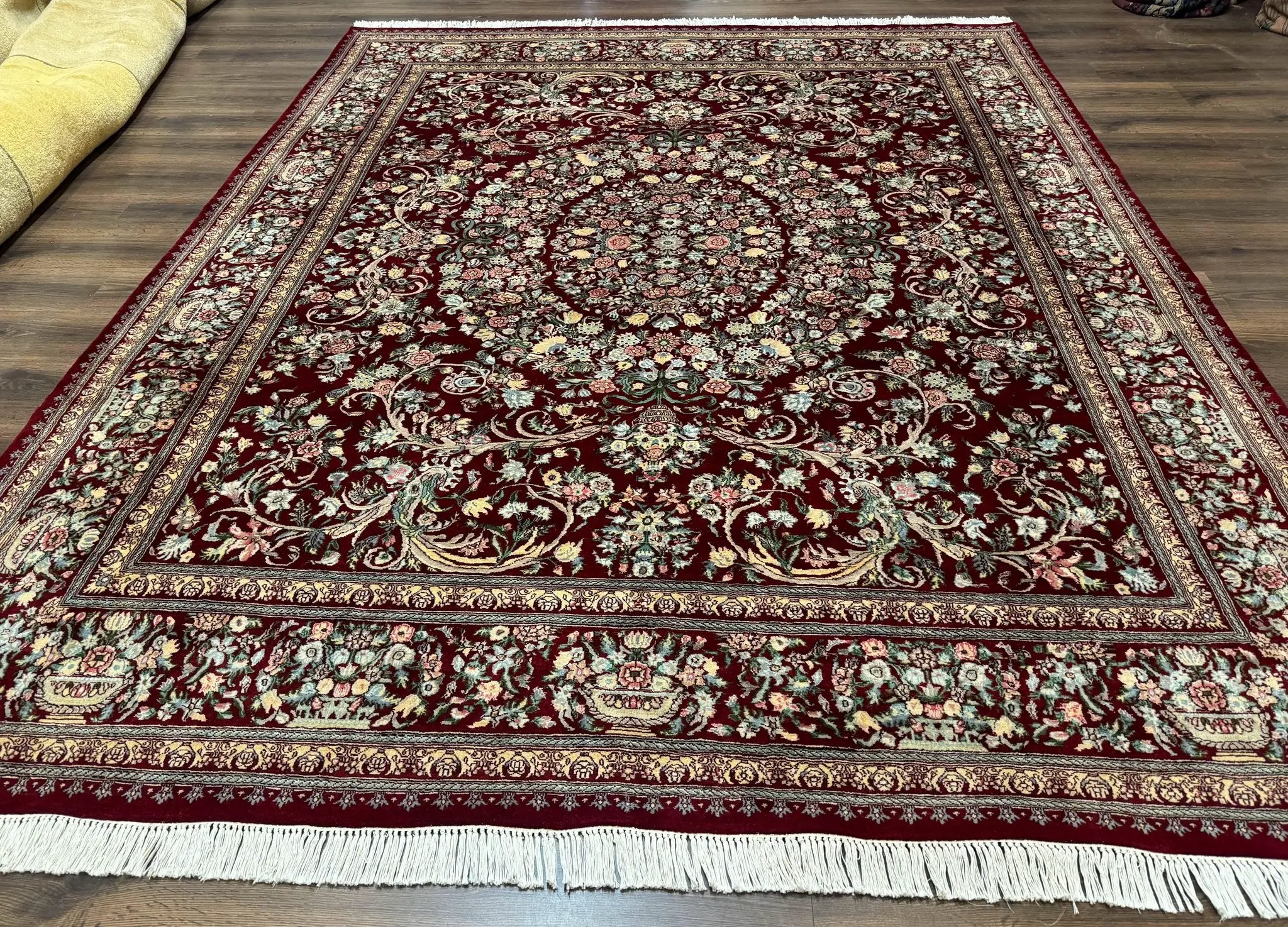 Burgundy Persian Rug 8x10, Pak Persian Floral Carpet, Very Fine 300 KPSI by Jewel Rugs