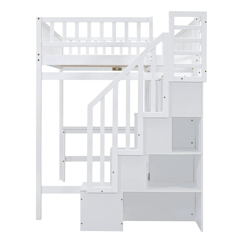 Loft Bed With Bookshelf, Drawers, Desk, And Wardrobe by HouseOfZazla