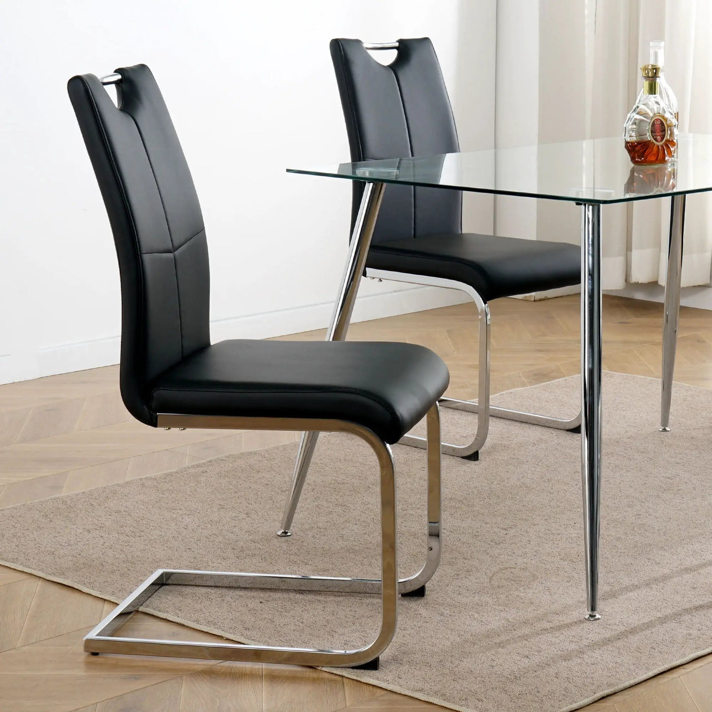 Modern Dining Chairs With Padded Seat And Metal Legs by HouseOfZazla