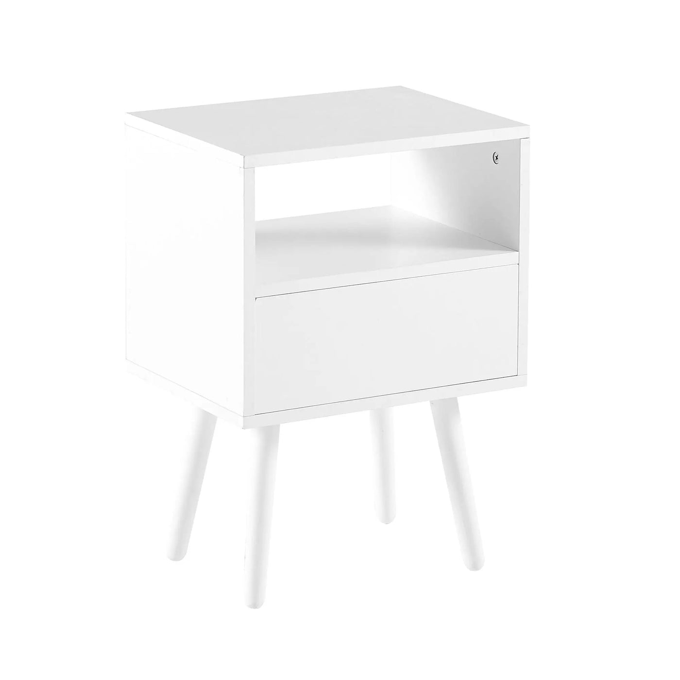 15.75" Rattan End Table With Drawer And Solid Wood Legs, Modern Nightstand, Side Table For Living Room, Bedroom by HouseOfZazla