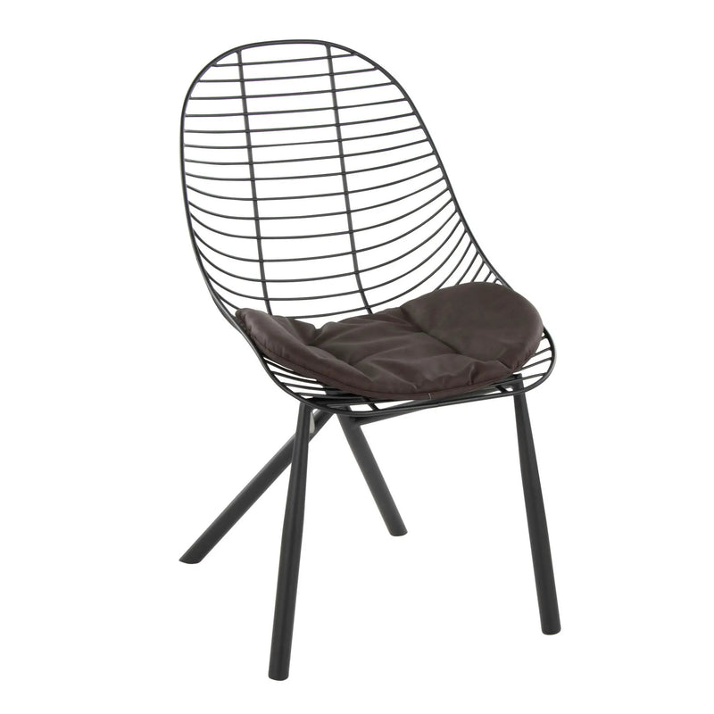 Wired - Contemporary Chair (Set of 2) - Black / Espresso by HouseOfZazla