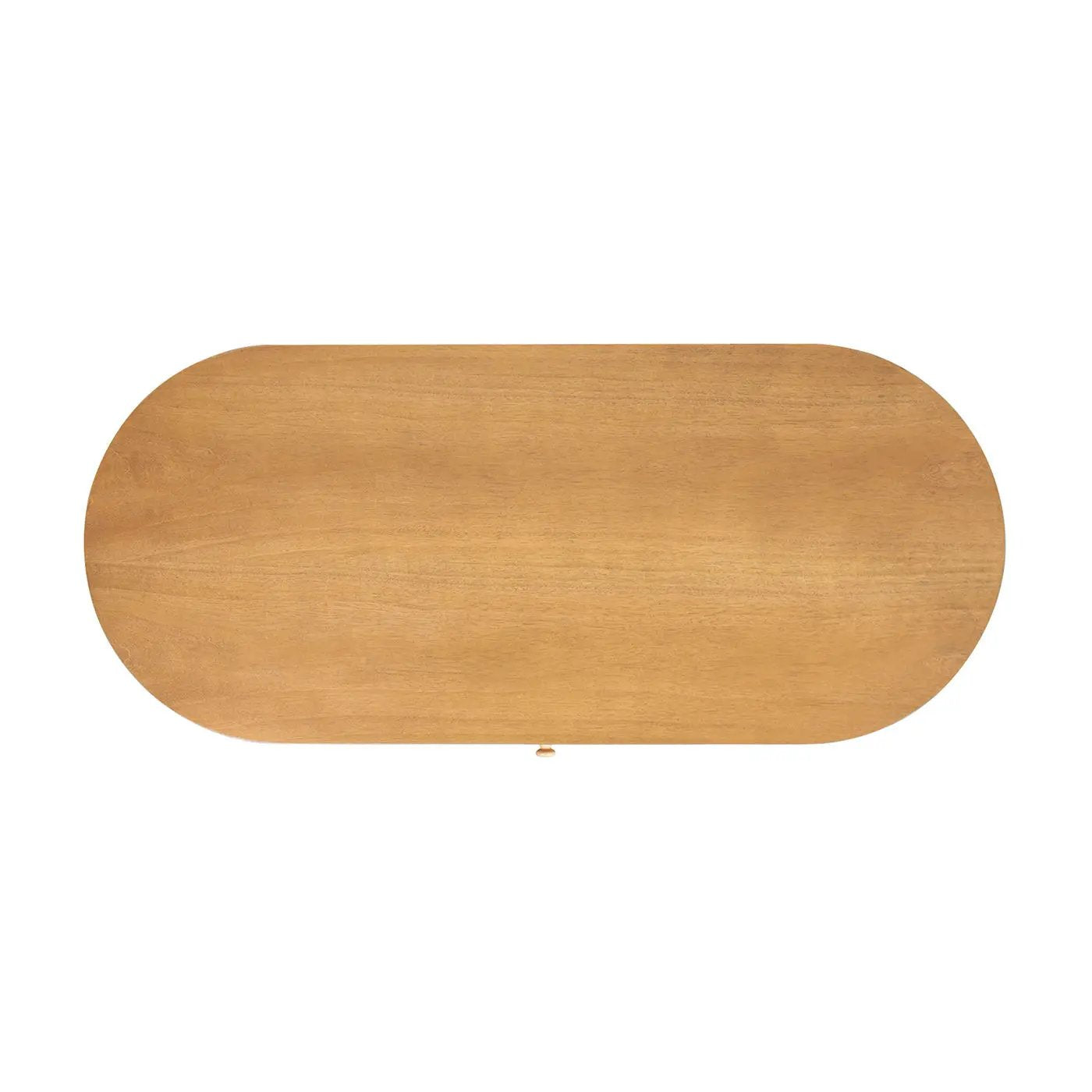 Jesse - Single Drawer Fluted Oval Console Desk - Honey Brown by HouseOfZazla