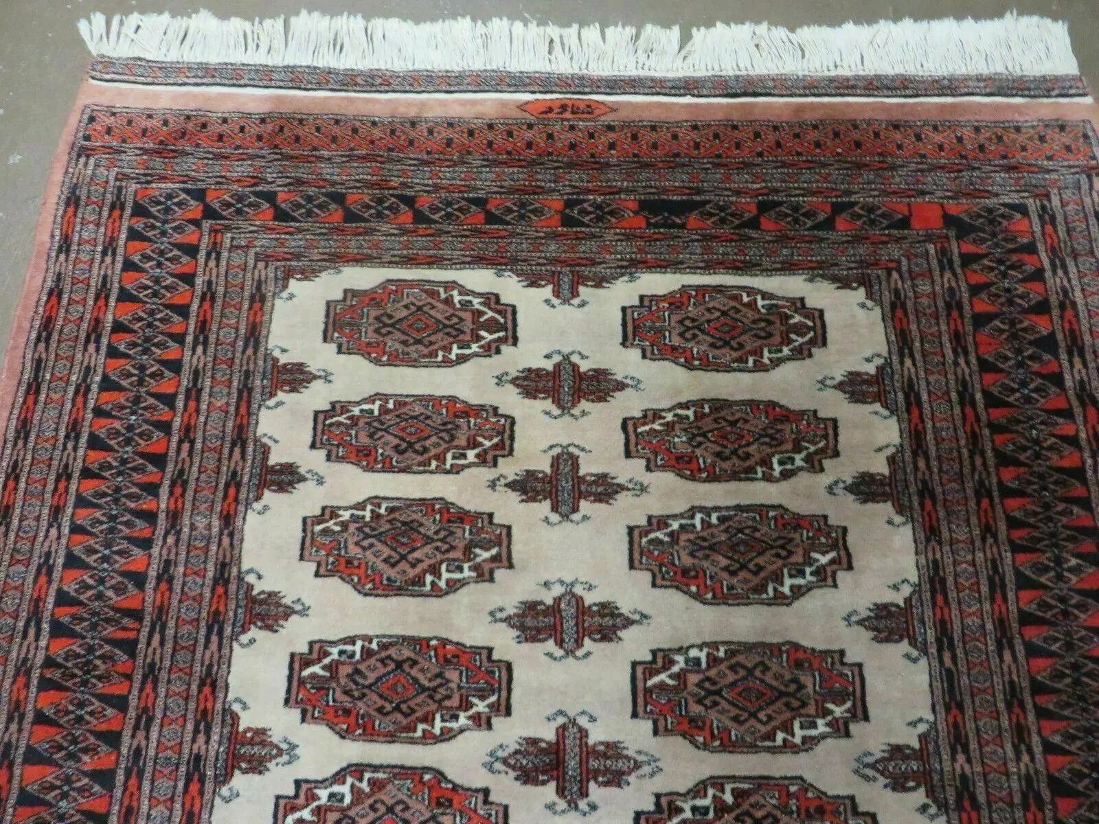 4' X 6' Vintage Handmade Bokhara Turkoman Pakistan Wool Rug Carpet Nice by Jewel Rugs
