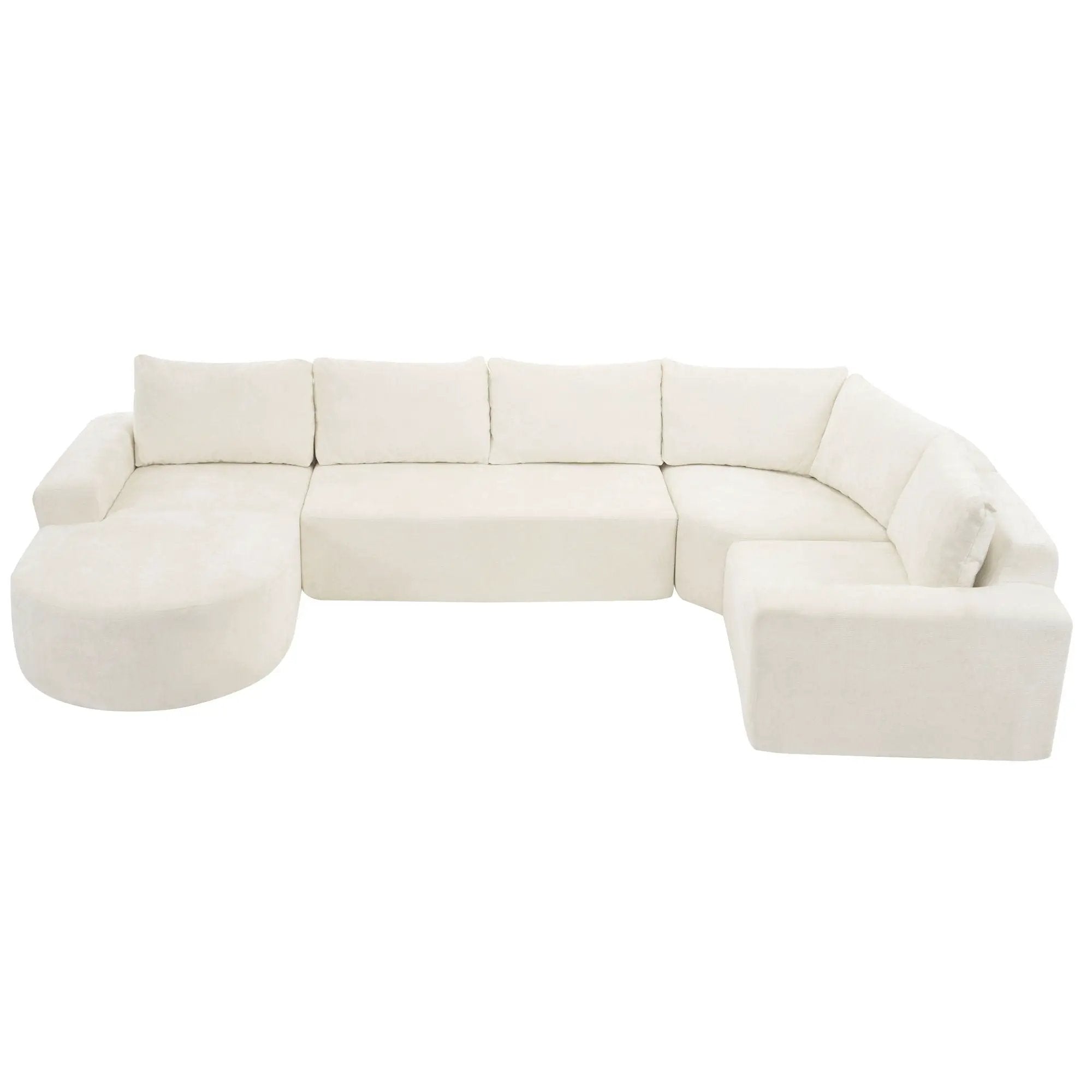 Modular Cloud Sectional Sofa Set, U-Shaped Upholstered Couch With Deep Seat by HouseOfZazla