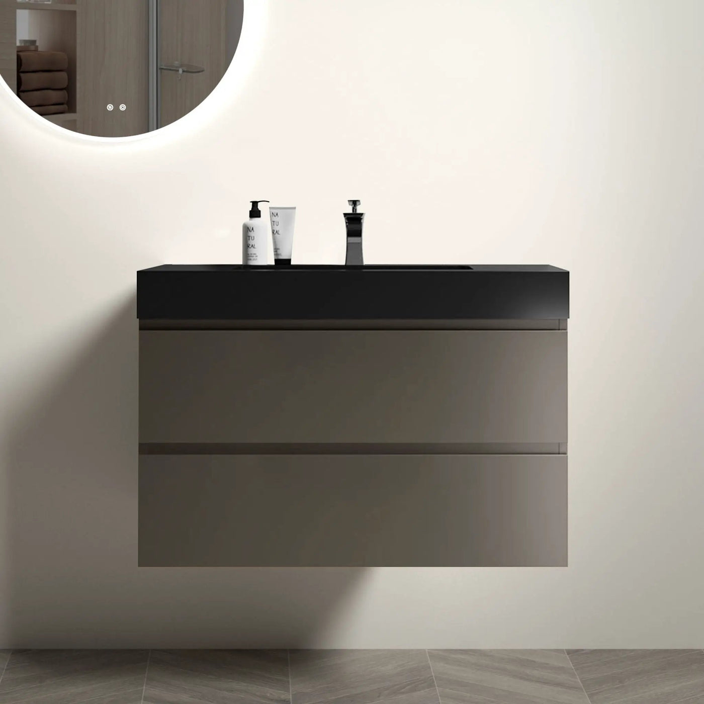 Alice - Bathroom Vanity With Sink, Large Storage Wall Mounted Floating Bathroom Vanity For Modern Bathroom, One-Piece Sink Basin Without Drain And Faucet by HouseOfZazla