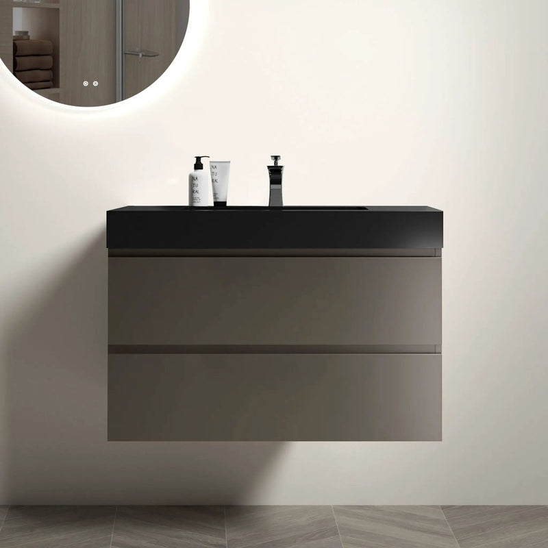 Alice - Bathroom Vanity With Sink, Large Storage Wall Mounted Floating Bathroom Vanity For Modern Bathroom, One-Piece Sink Basin Without Drain And Faucet by HouseOfZazla