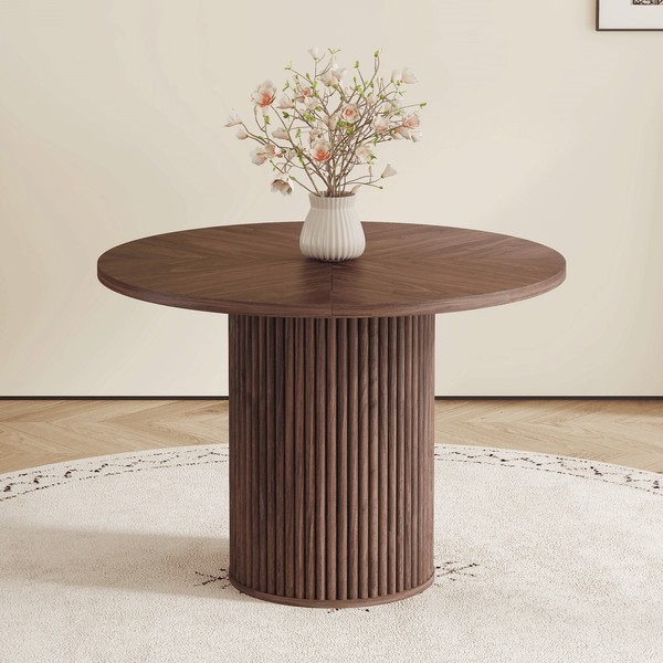 Modern Spliced Circular Dining Table With 42 Inch Diameter
