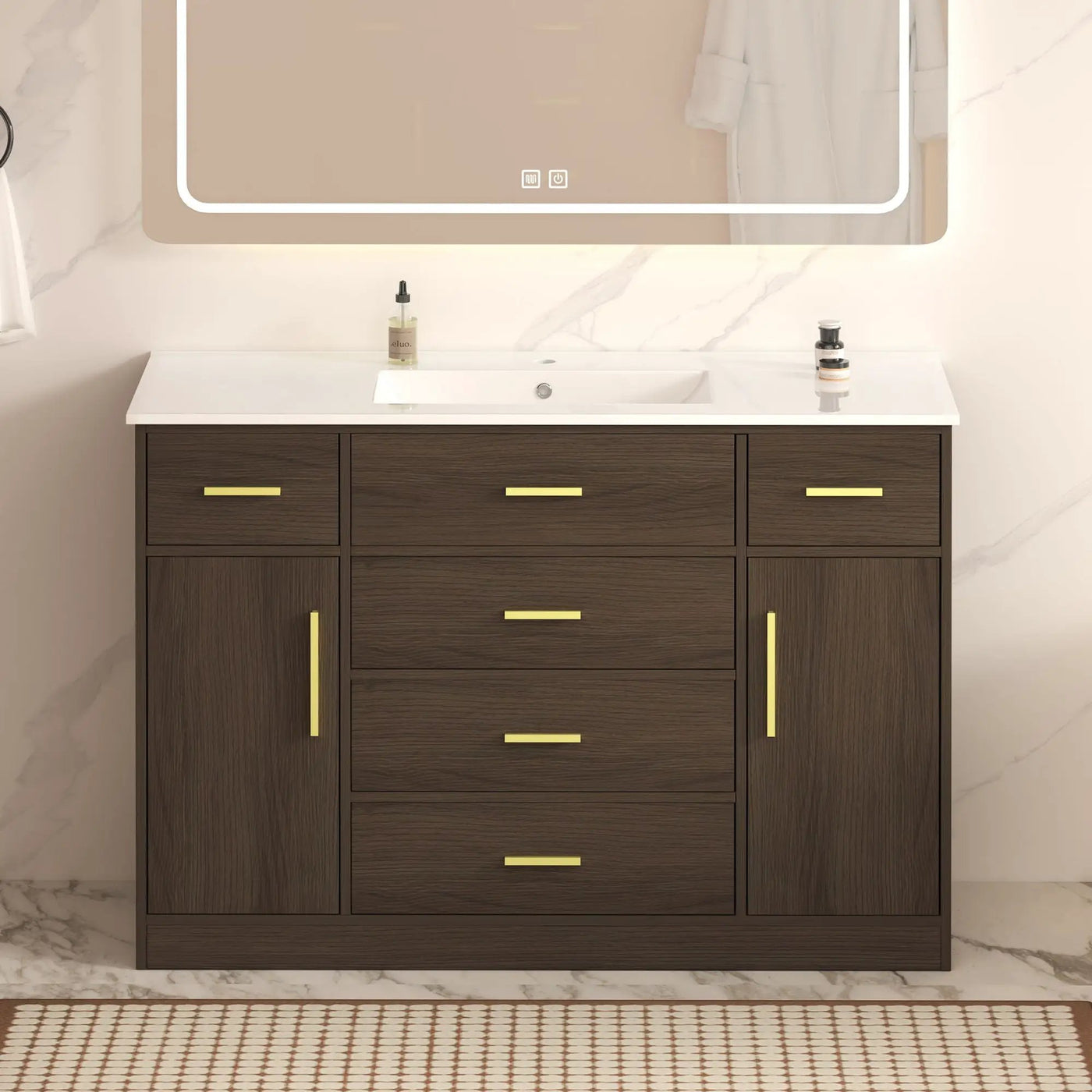 Bathroom Vanity With Abundant Storage 2 Soft Close Doors And 6 Drawers by Unique Piece Furniture