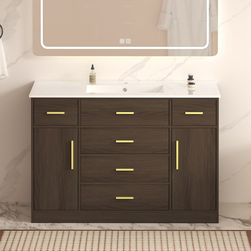 Bathroom Vanity With Abundant Storage 2 Soft Close Doors And 6 Drawers by Unique Piece Furniture