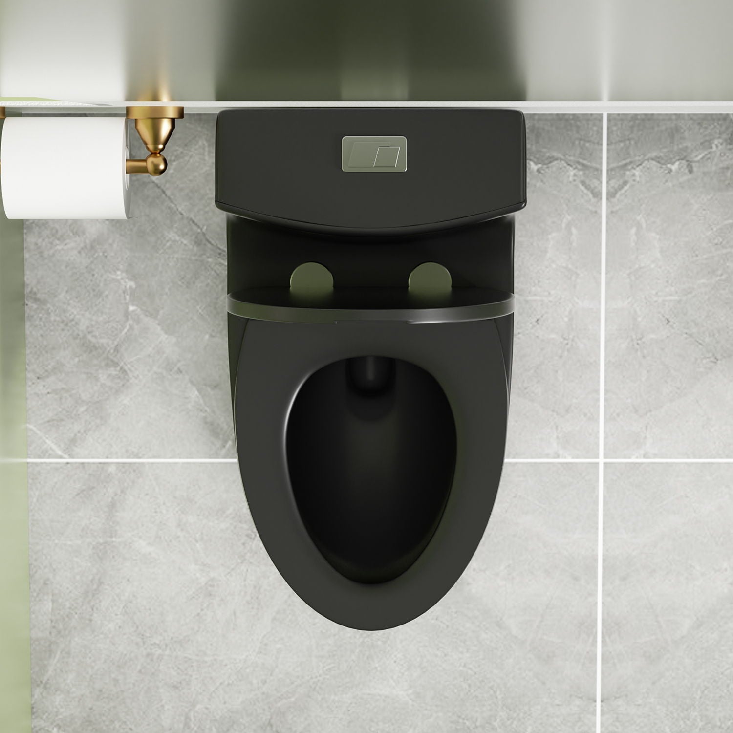 1 Piece Toilet With Dual Flush And Soft Closing Seat by HouseOfZazla