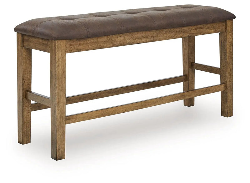 Urbinforte - Double Counter Height Upholstered Bench - Light Brown by Unique Piece Furniture