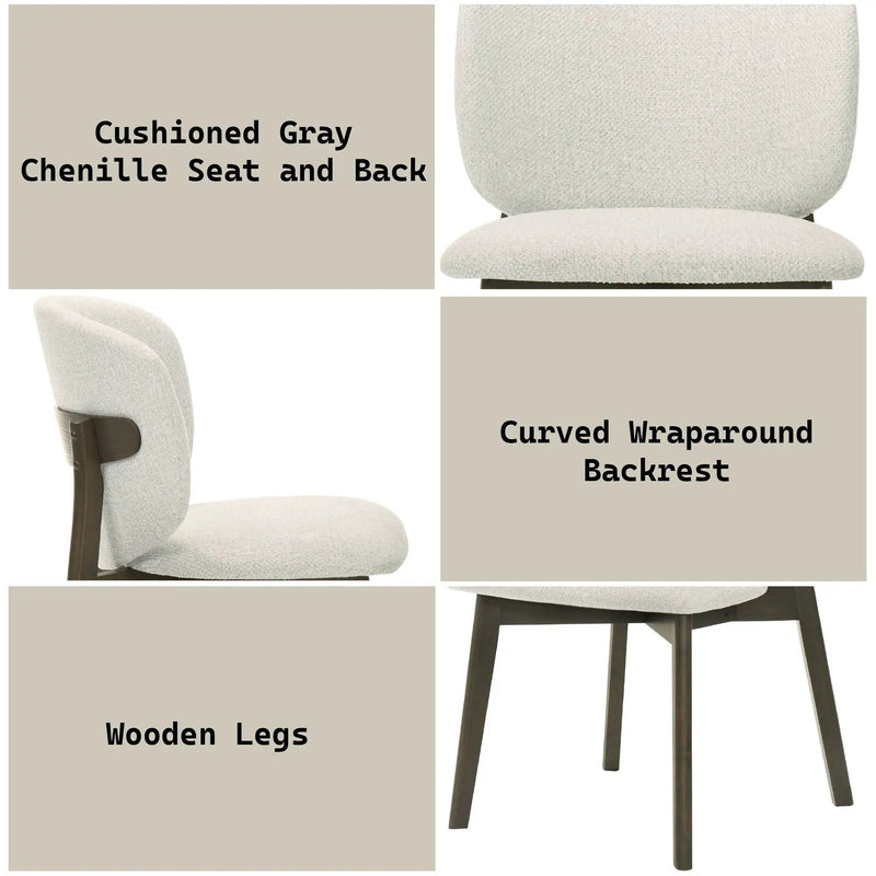 Mallin - Side Chair (Set of 2) - Gray / Walnut by HouseOfZazla