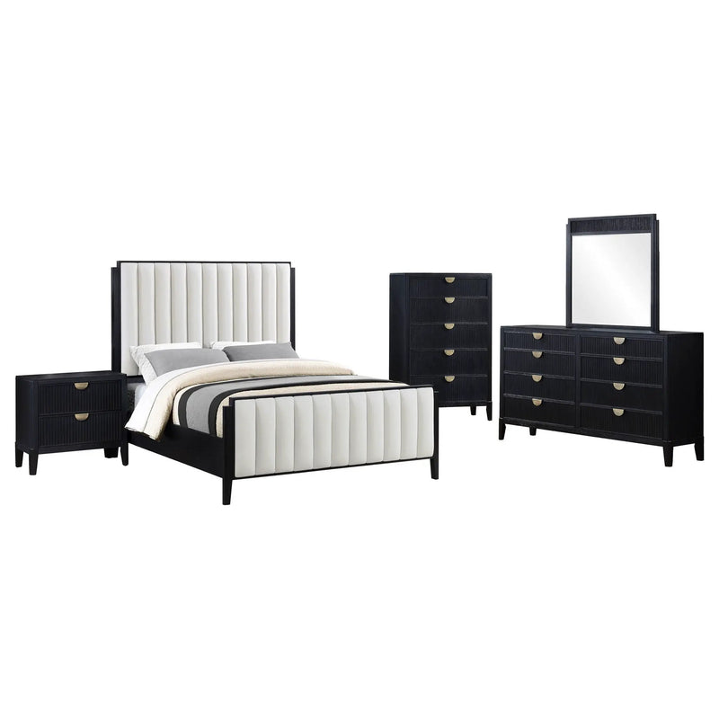 Brookmead 5-piece Upholstered Eastern King Bedroom Set Black by Unique Piece Furniture