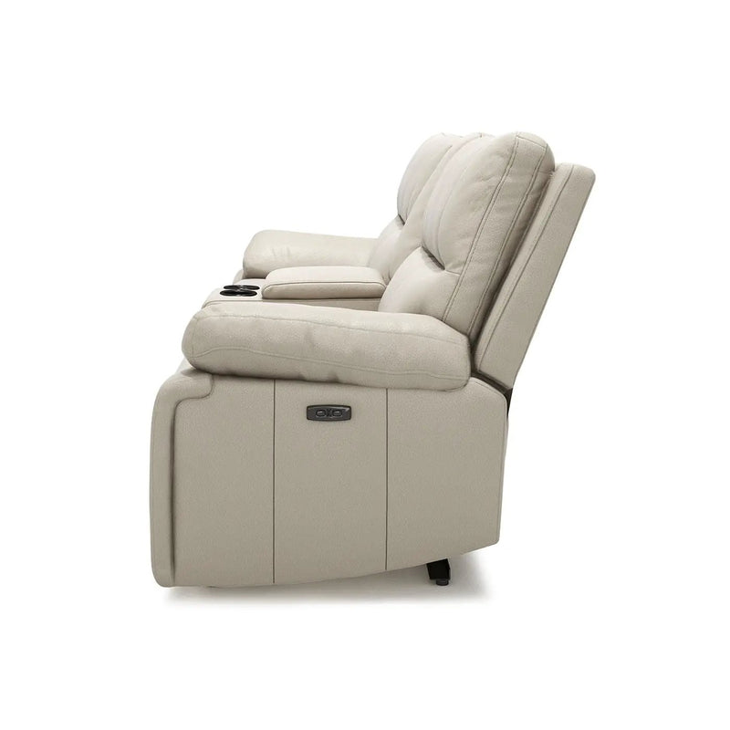 Malibu - Modern Power Motion 3 Piece Reclining Loveseat Sofa With Cup Holders - Cream Taupe Beige by HouseOfZazla